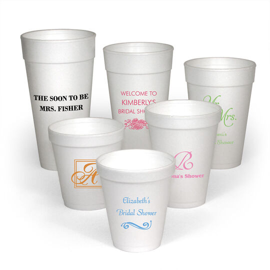 Design Your Own Bridal Shower Styrofoam Cups